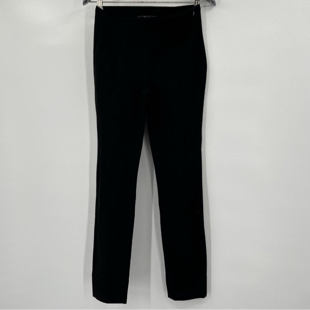 Quince Women's Black Ultra-Stretch Ponte Pants Pintuck Ankle sz M NWOT